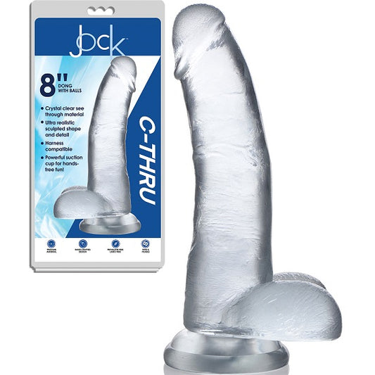 JOCK C-THRU 8" DONG WITH BALSS CLEAR